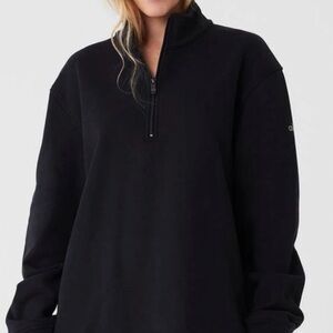 Alo Renown Heavy Weight 1/4 Zip, Black, Size Large, Like New